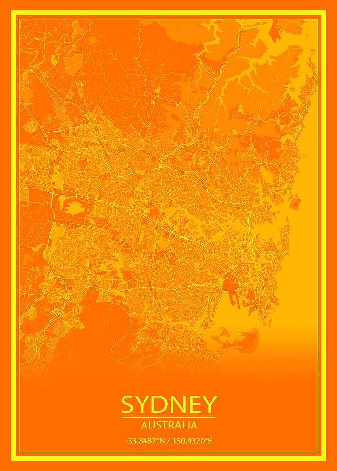 Sydney Orange Yellow Map