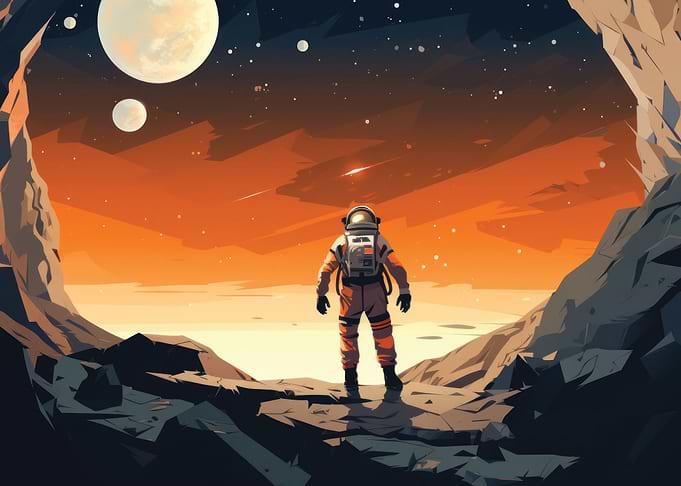 Astronaut explores outer