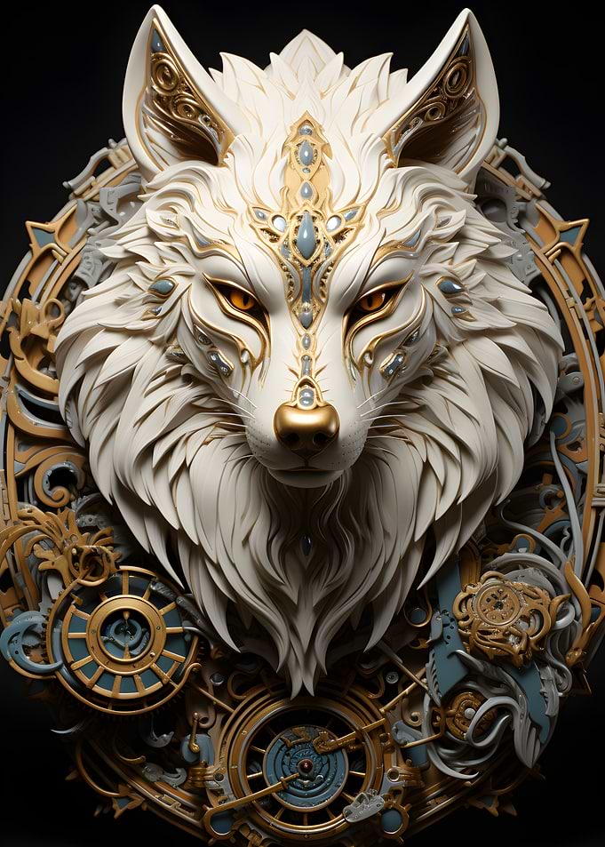 White Wolf in Ceramic