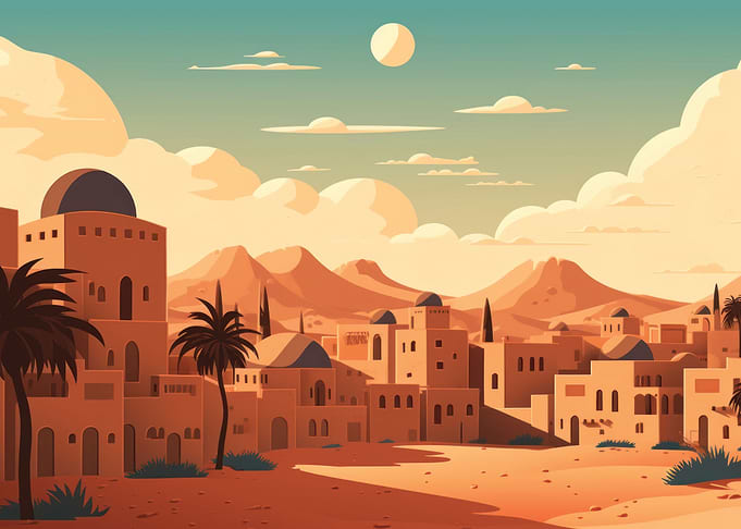 Desert city architecture