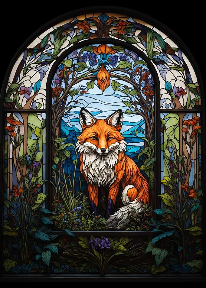 Fox Stained Glass