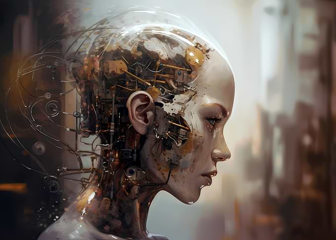 Futuristic cyborg