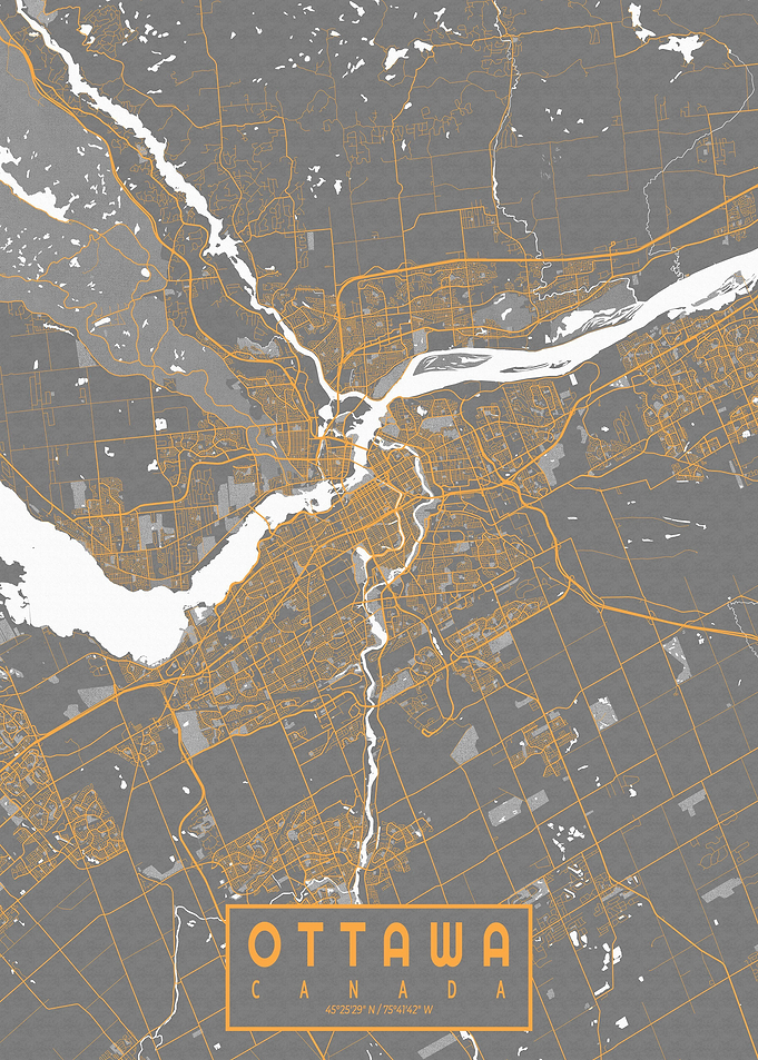 Ottawa City Map Bauhaus