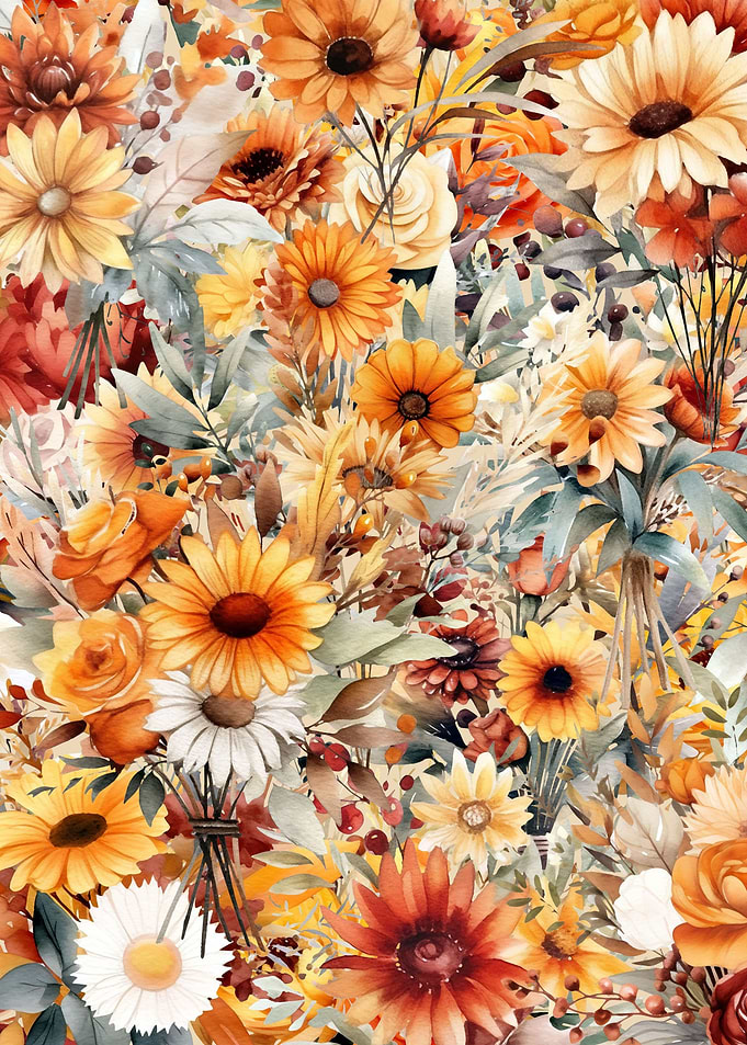 Fall Flowers Collage