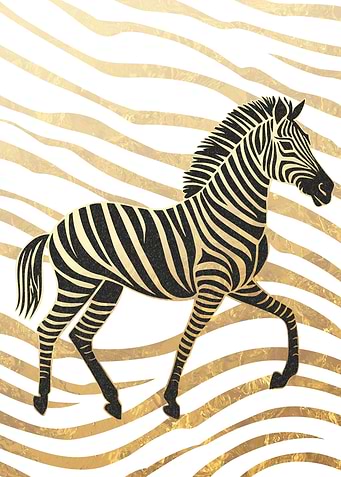 Zebra in Black Gold