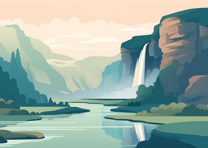 Waterfall landscape outdoo