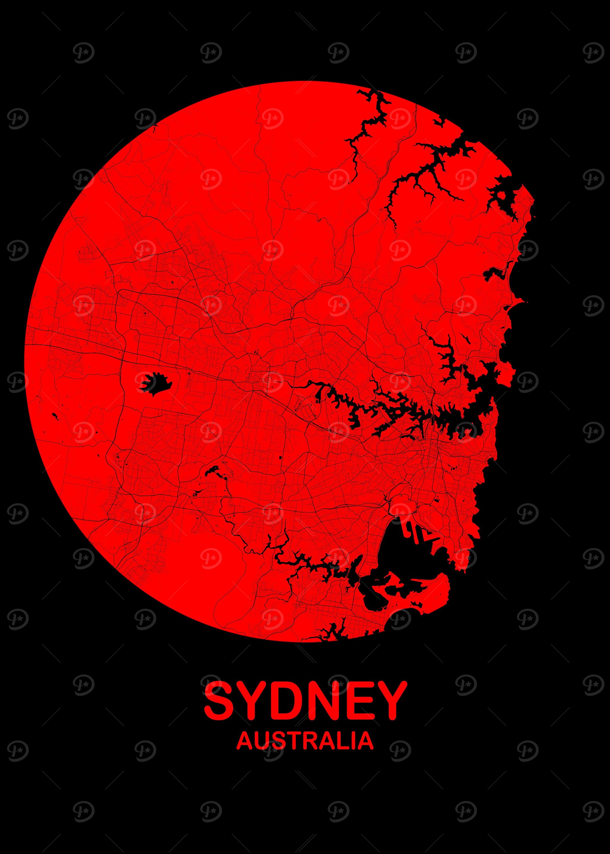 Sydney Circular Black Red