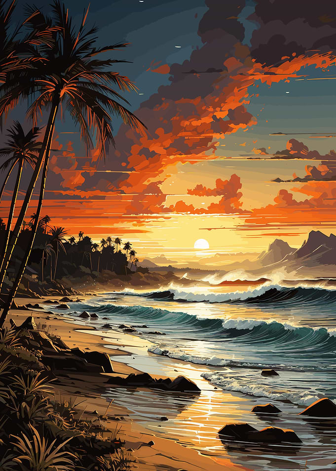 beach sunset landscape