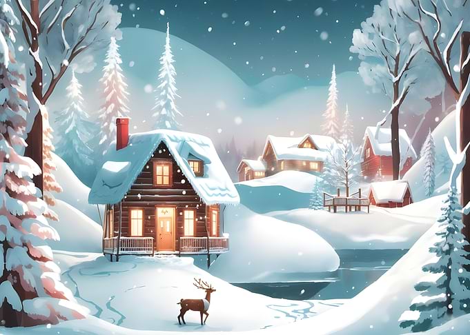 Snowy Christmas scene