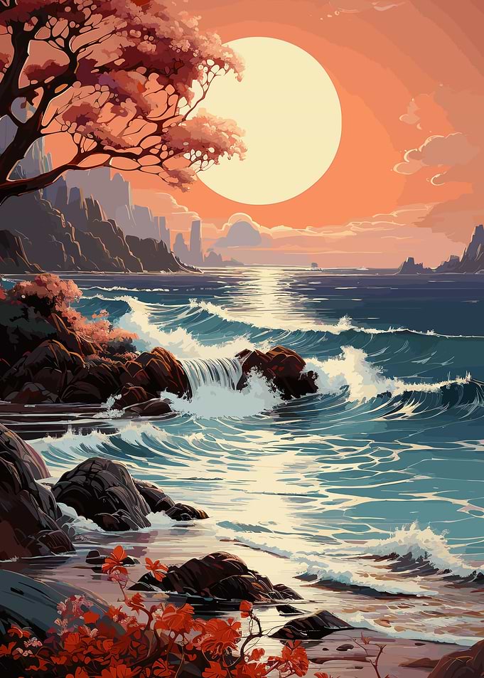beach sunset landscape