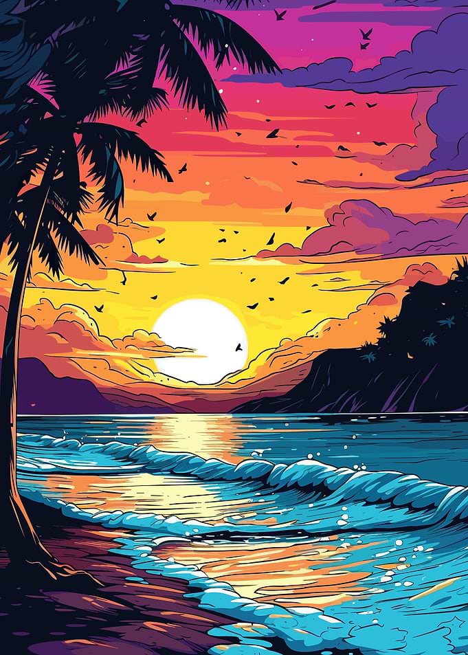 Beach Sunset Landscape