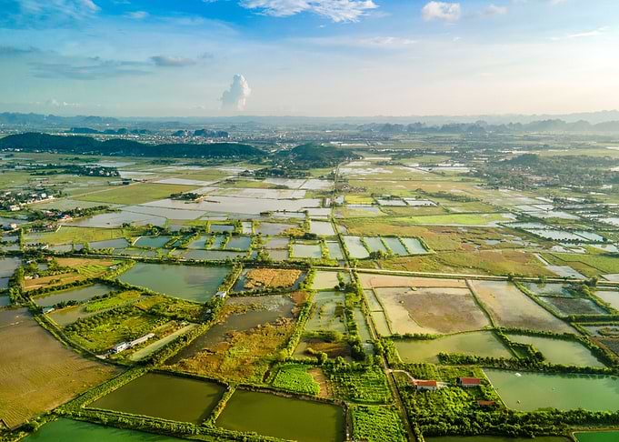 Aerial countryside view