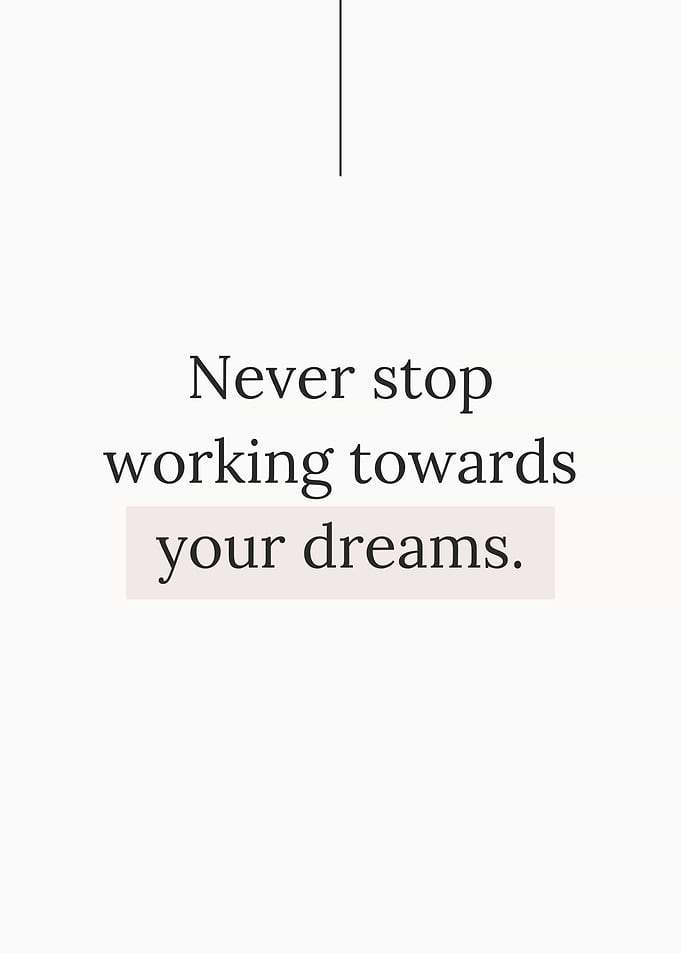 Never stop working