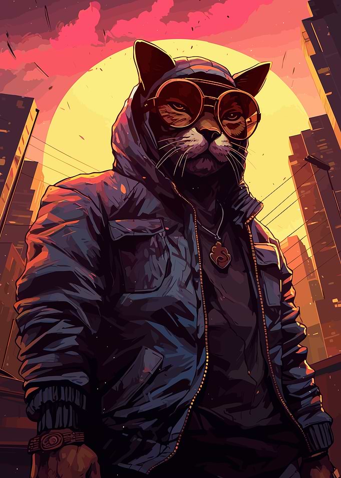 Cool Miami Kitten Gangsta
