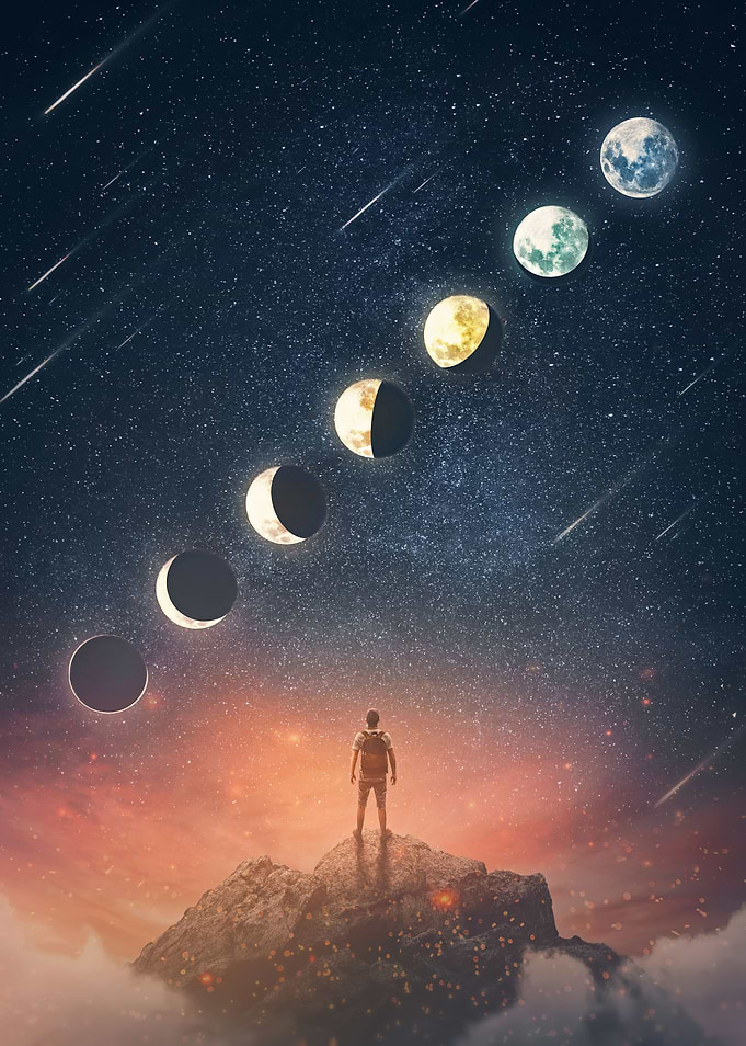 moon phases scene