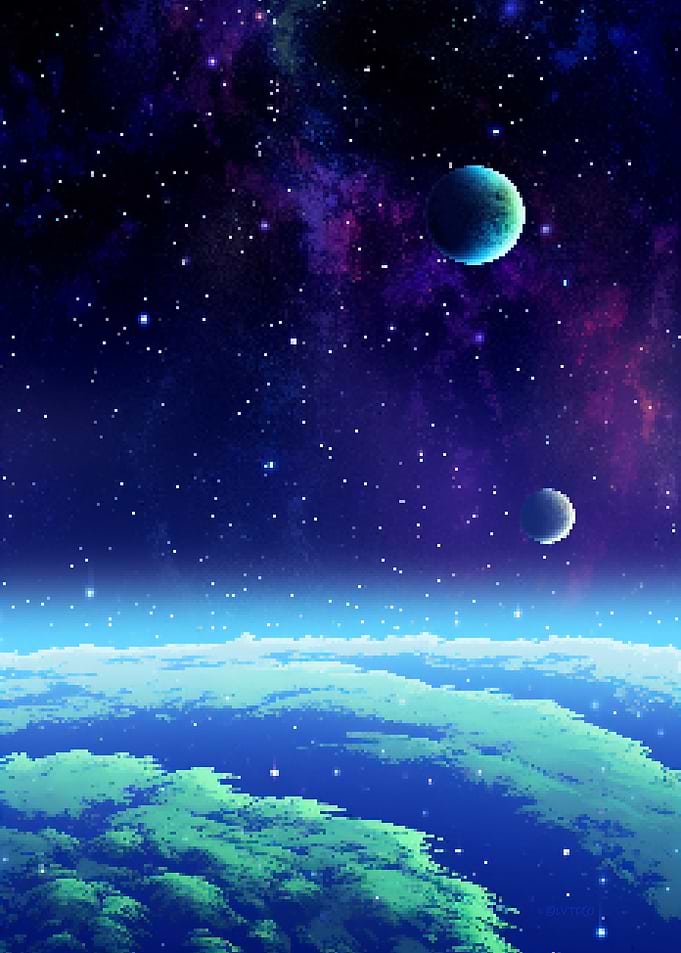 Peaceful Space Pixel Art