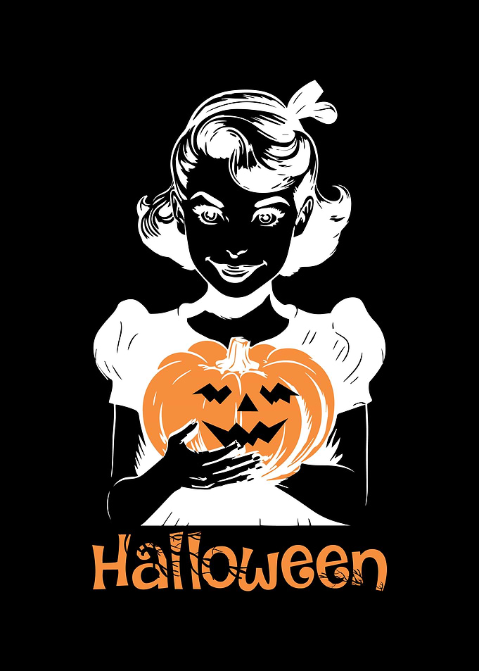Pumpkin Witch Retro