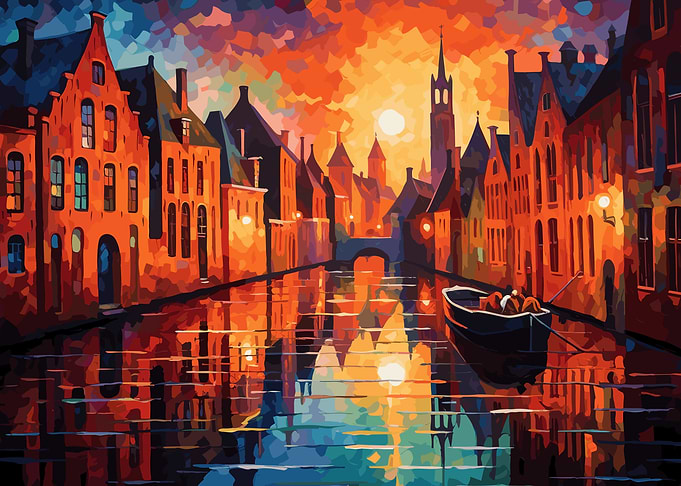 Cityscape at sunrise