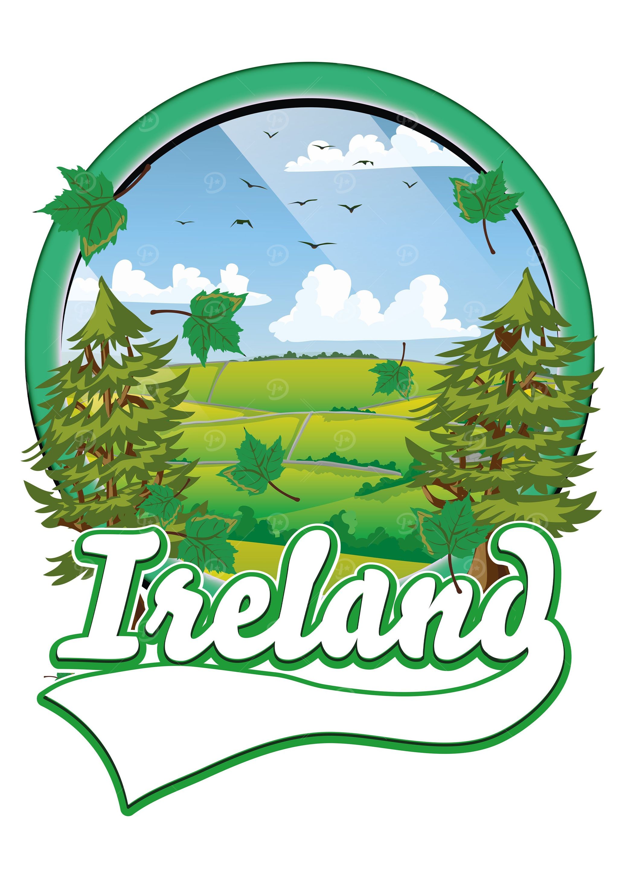 Ireland travel logo