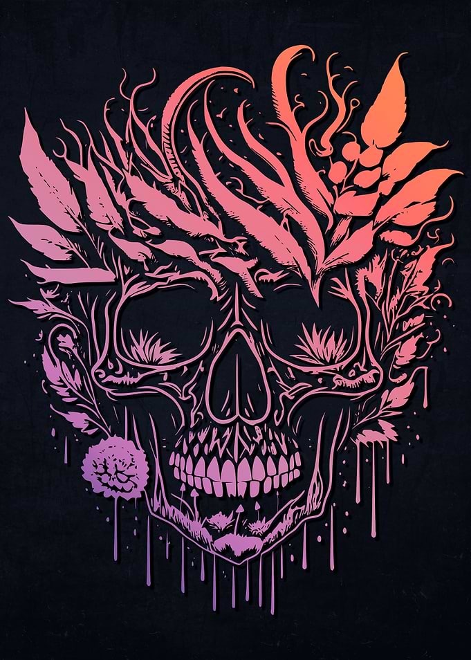 Mushrooms Weed Skull