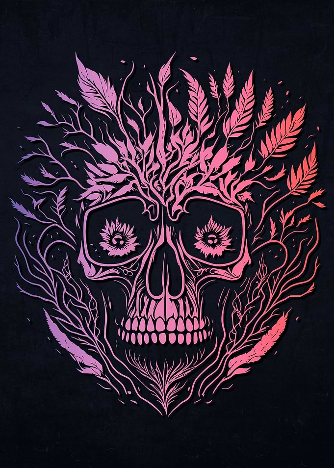 Mushrooms Weed Skull