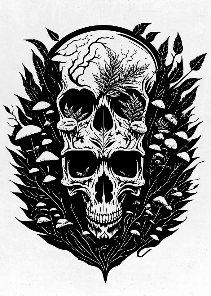 Psychedelic Ink Skull