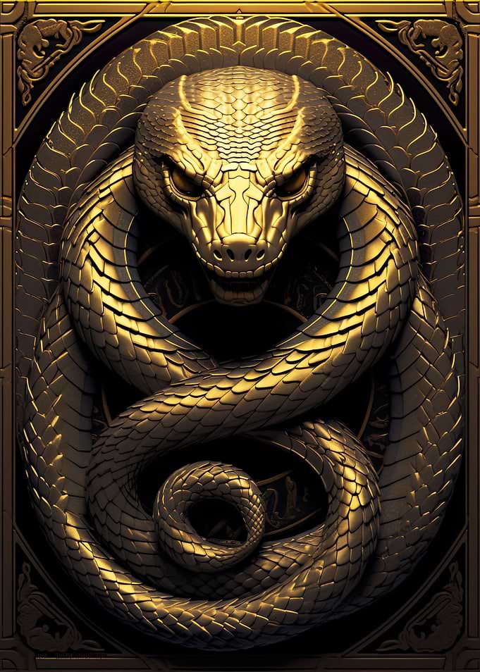 Golden Cobra cobra snake