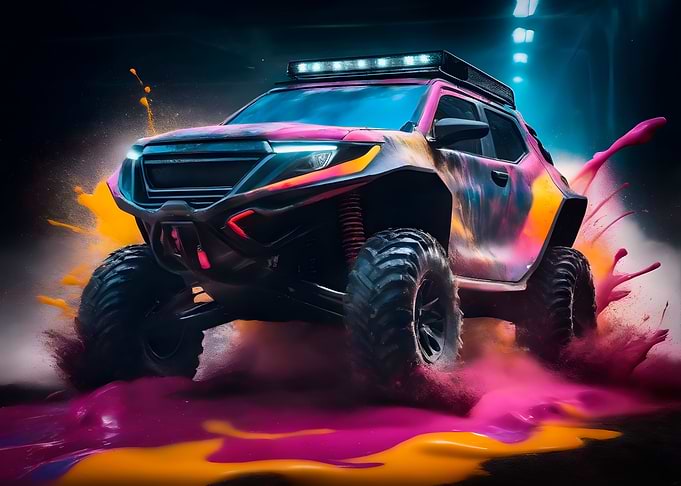 Offroad car Splashes