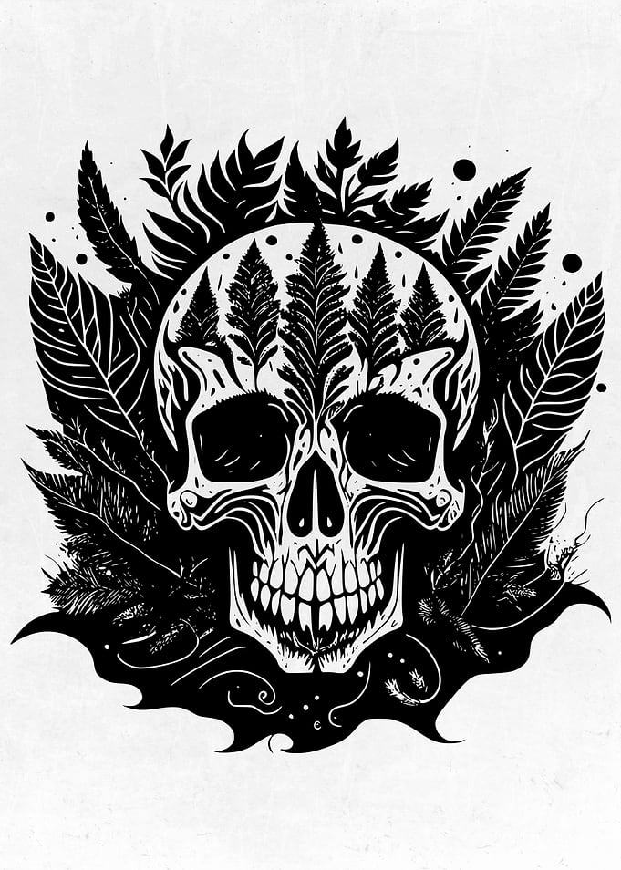 Psychedelic Ink Skull