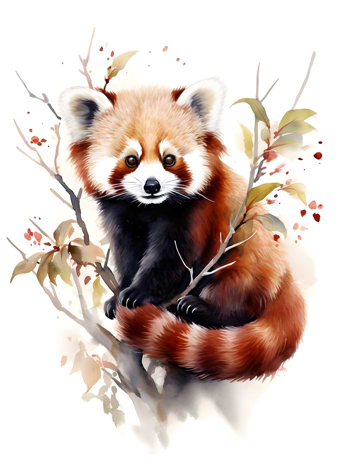 Red Panda Watercolor