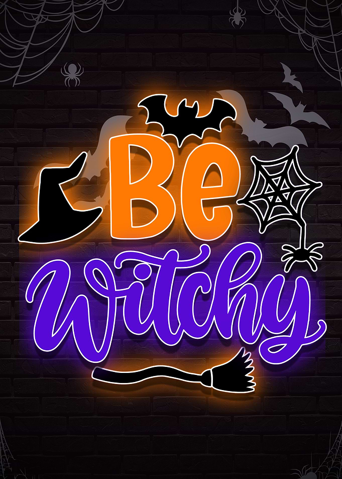 be witchy halloween neon