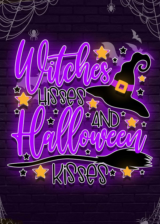 witches halloween neon
