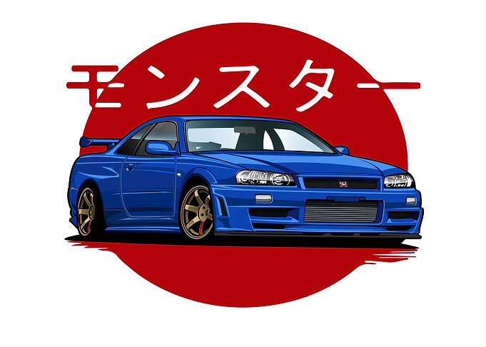 Nissan GTR R34 Japan Blue