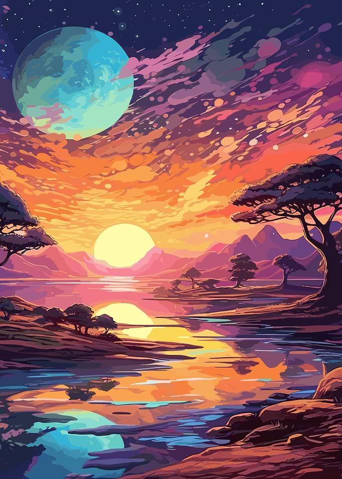 galaxy night forest
