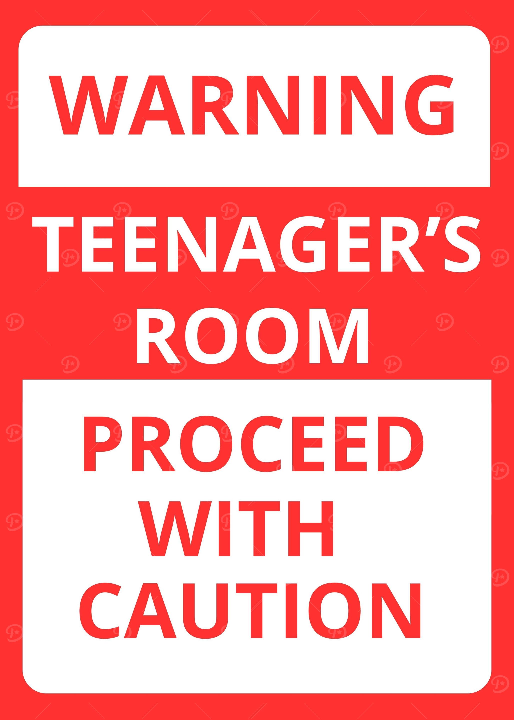 warning teenagers room
