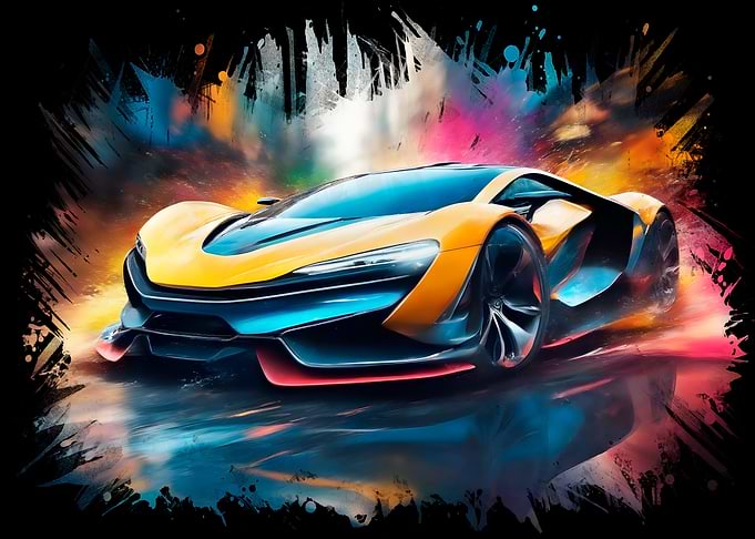 Cool yellow sports car