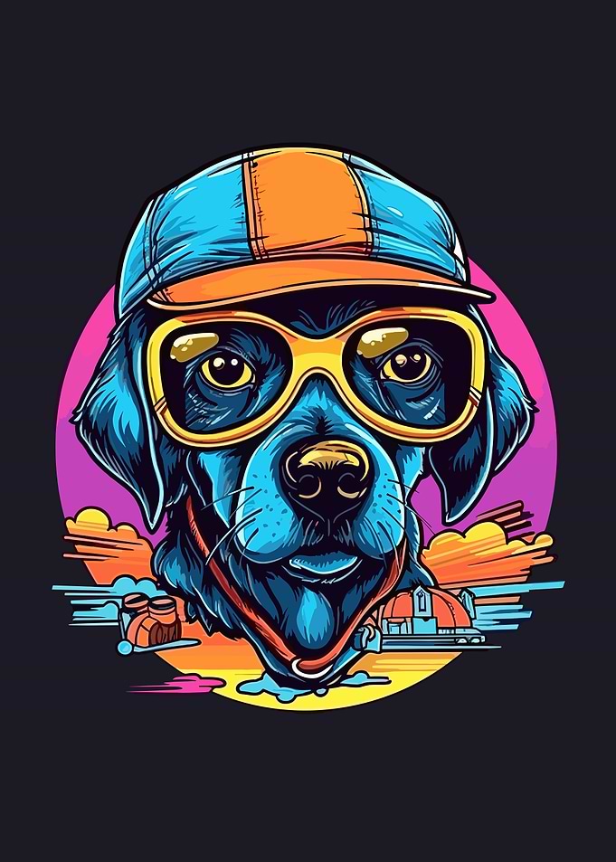 Dog Cute Colorful