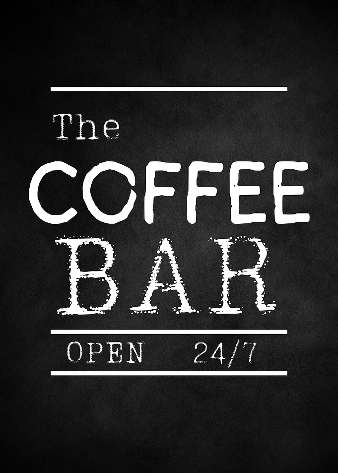 The coffee bar open