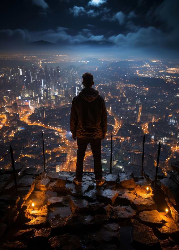Illuminated Cityscape