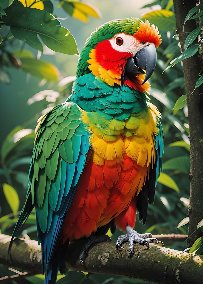 Parrot in forest