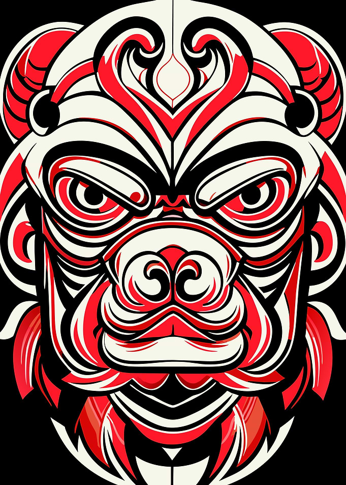 Monkey head black bg