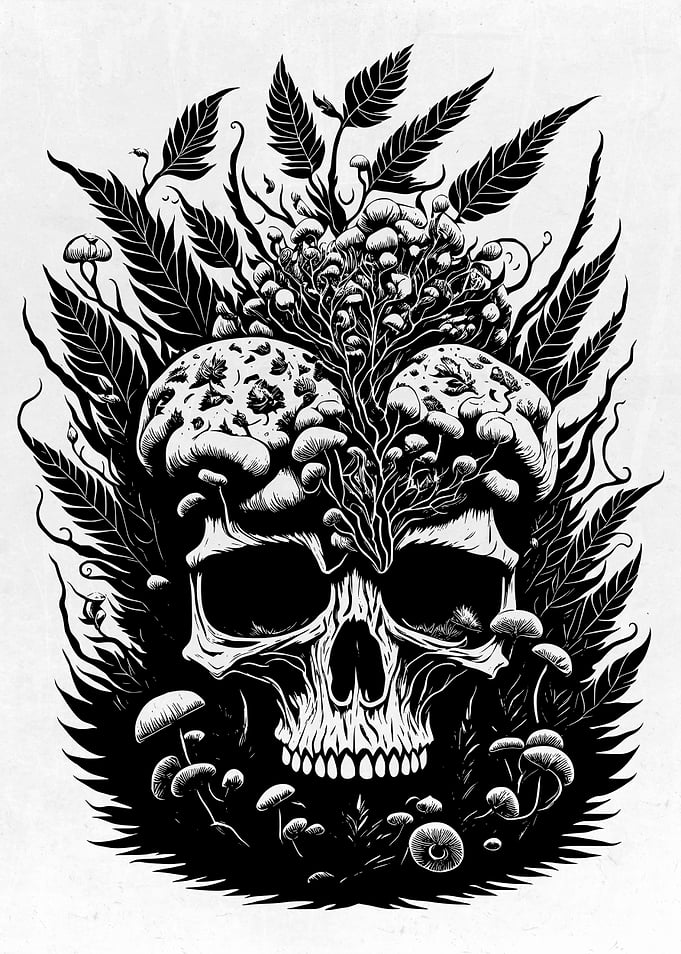 Psychedelic Ink Skulls