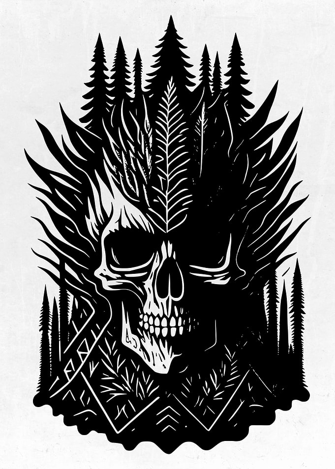 Psychedelic Ink Skulls