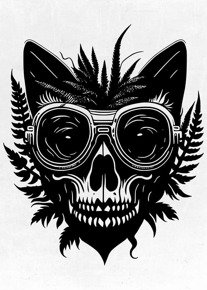 Psychedelic Ink Skulls