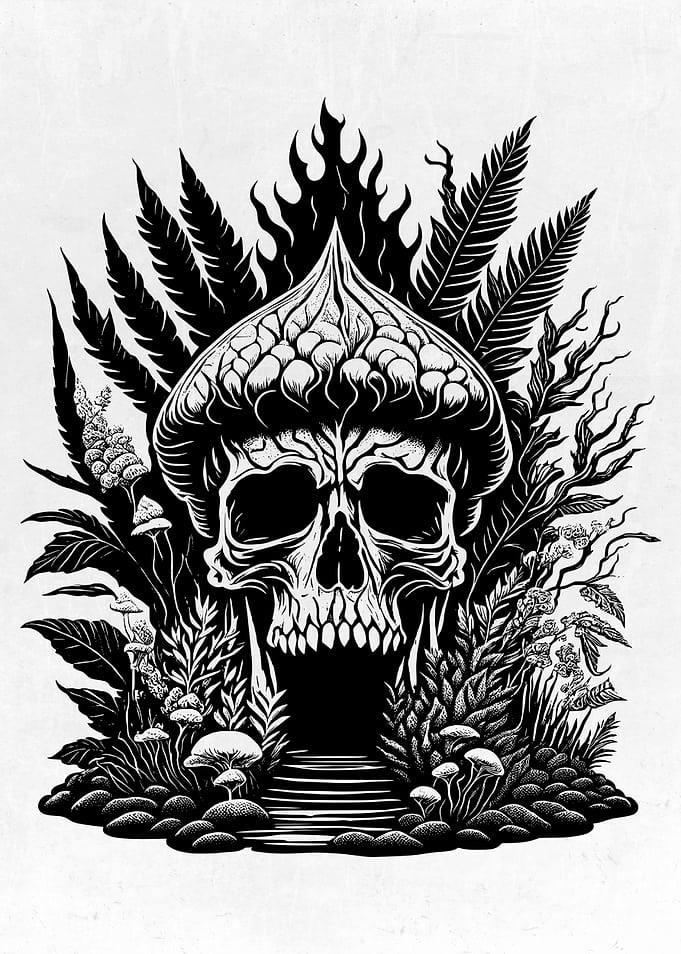 Psychedelic Ink Skulls