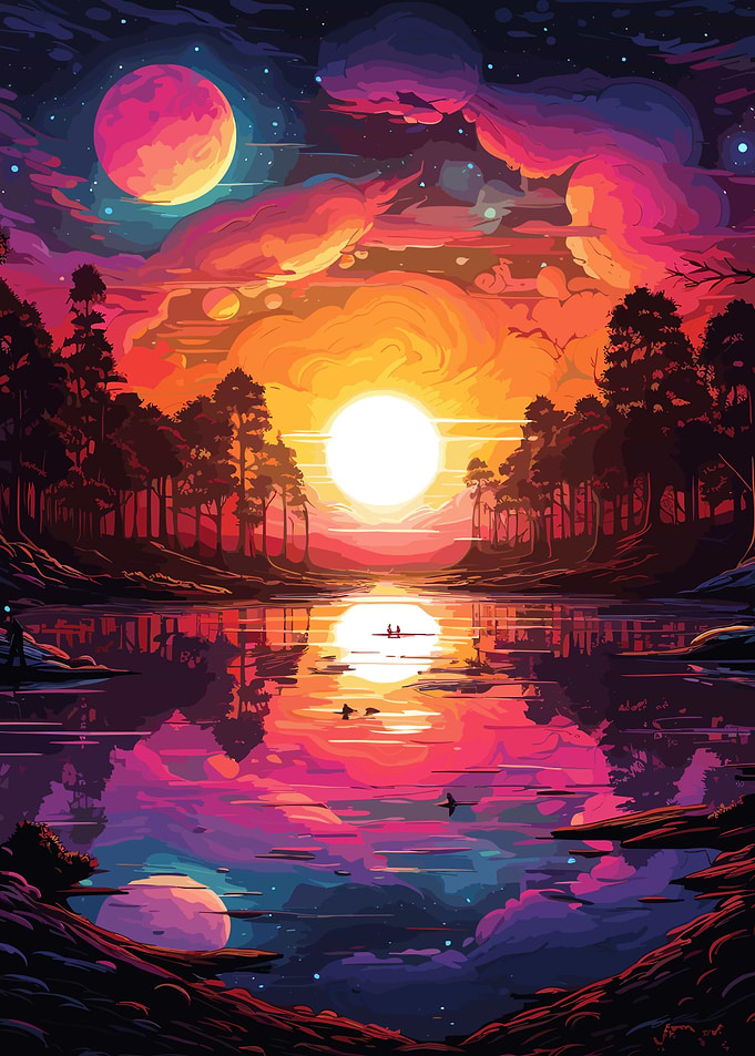 galaxy night forest