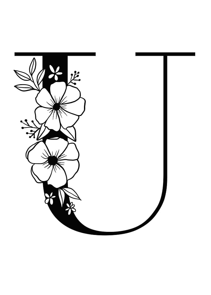 Letter U floral