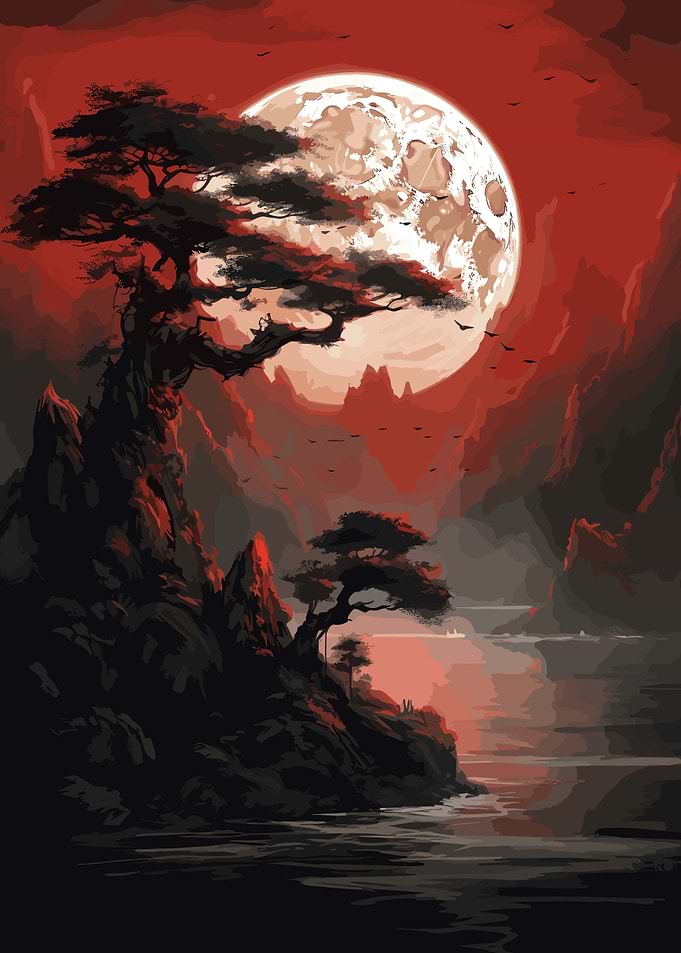 Moon Japanese Landscape
