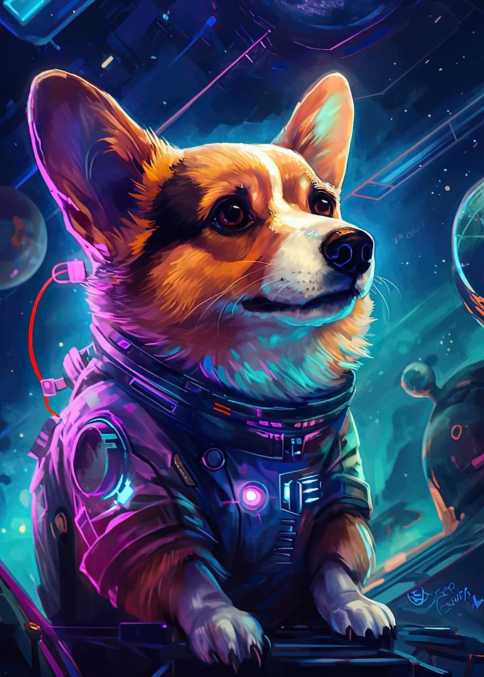 Corgi Explores the galaxy