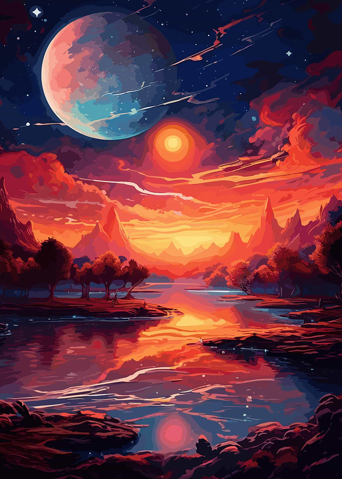 galaxy night forest